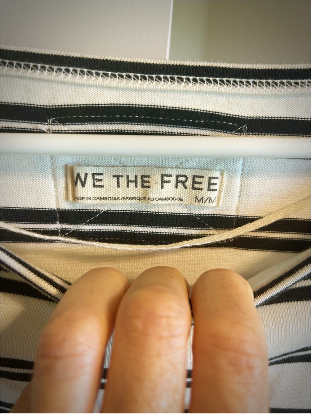 Free People We The Free C'est La Vie Striped T Shirt Top Cotton Black White M - Picture 13 of 15
